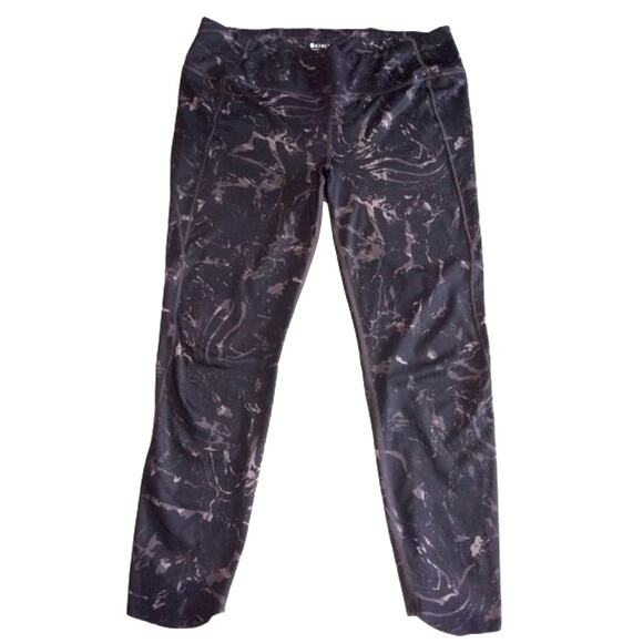 Athleta Velocity Stash Pocket Marble 7/8 Tight Athleisure Leggings Black Large - Picture 2 of 11